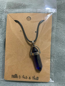 Dark Blue - Quartz Crystal Pendant