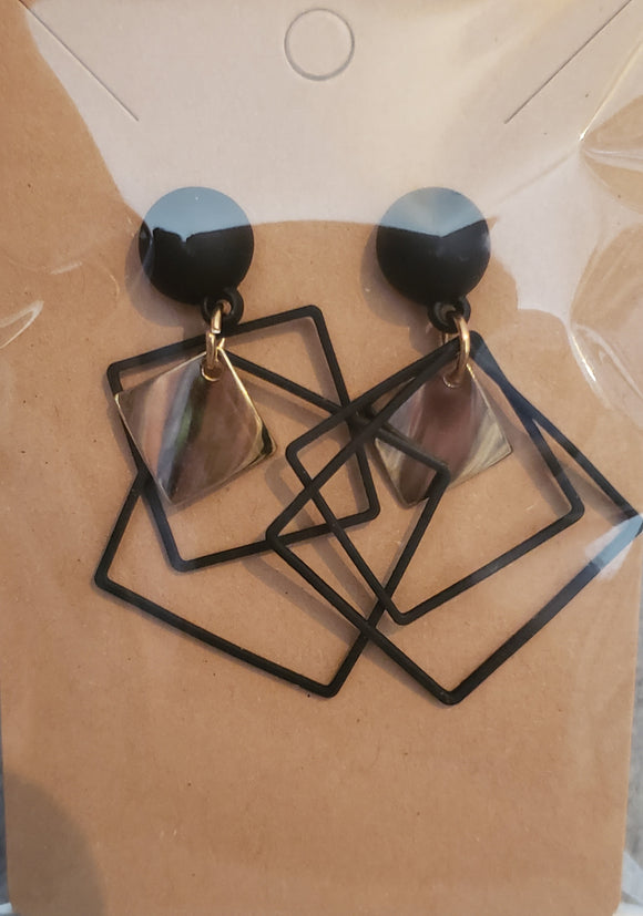 Earrings - Diamond - Black