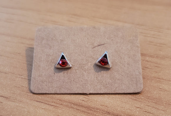 Triangles - Silver - Red