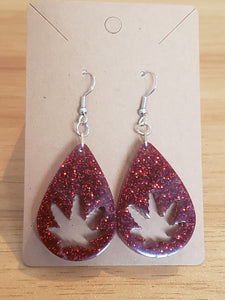 Red Leaf Earrings