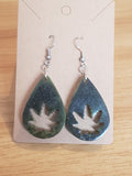 Green/Black Leaf Earrings