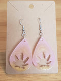 Light Pink/ Goldish Leaf Earrings