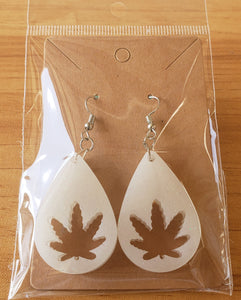 White Leaf Earrings