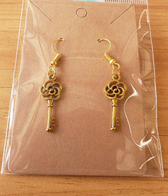 Flower Key Earrings - 003