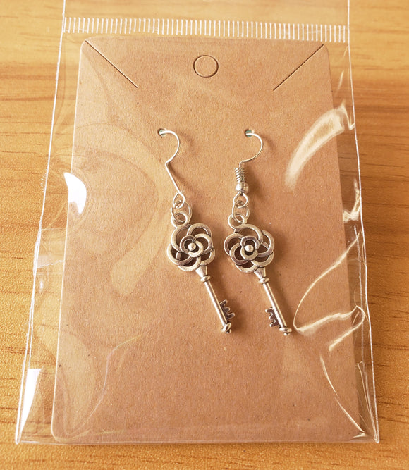 Flower Key Earrings - 002