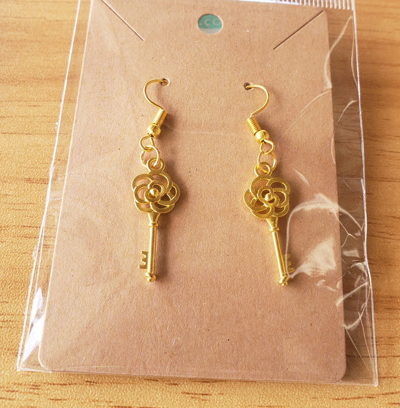Flower Key Earrings - 001