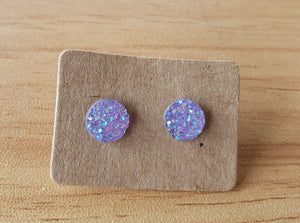 Light Purple Faux Quartz Earrings