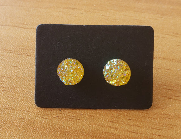 Yellow Faux Quartz Earrings