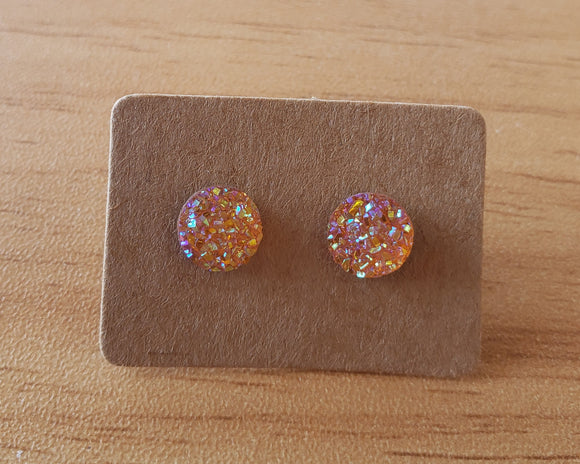 Orange/Multi Faux Quartz Earrings