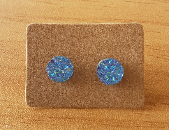 Light Blue Faux Quartz Earrings