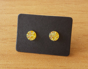 Yellow Faux Quartz Earrings - Small