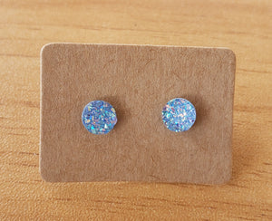 Light Blue Faux Quartz Earrings - Small