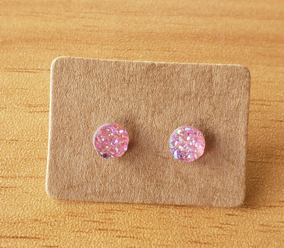 Light Pink Faux Quartz Earrings - Small
