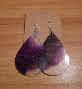 Purple/Black/Clear Earrings - Large