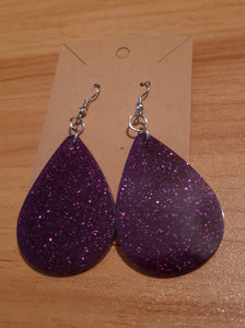Teardrop Purple Earrings