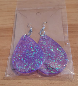 Purple Glitter Earrings