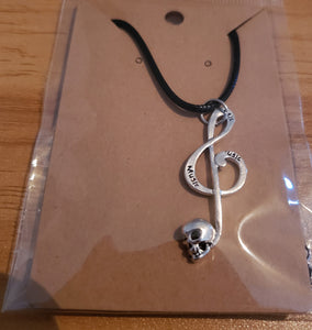 Music Note Skull Necklace