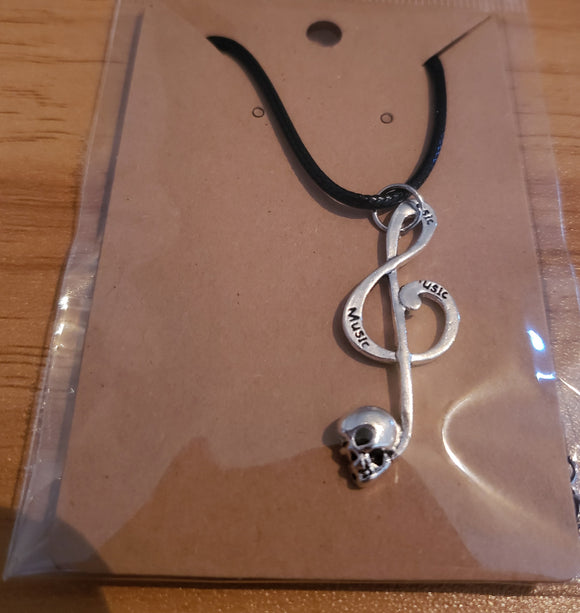 Music Note Skull Necklace