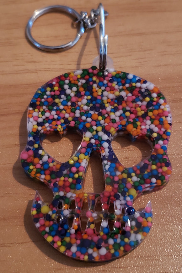 Sprinkle Time Skull Keychain