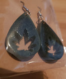 Green/Black Leaf Earrings